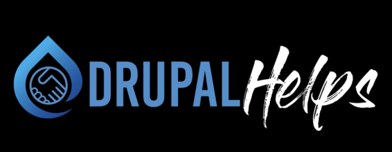 Drupal Helps logo with a handshake icon.