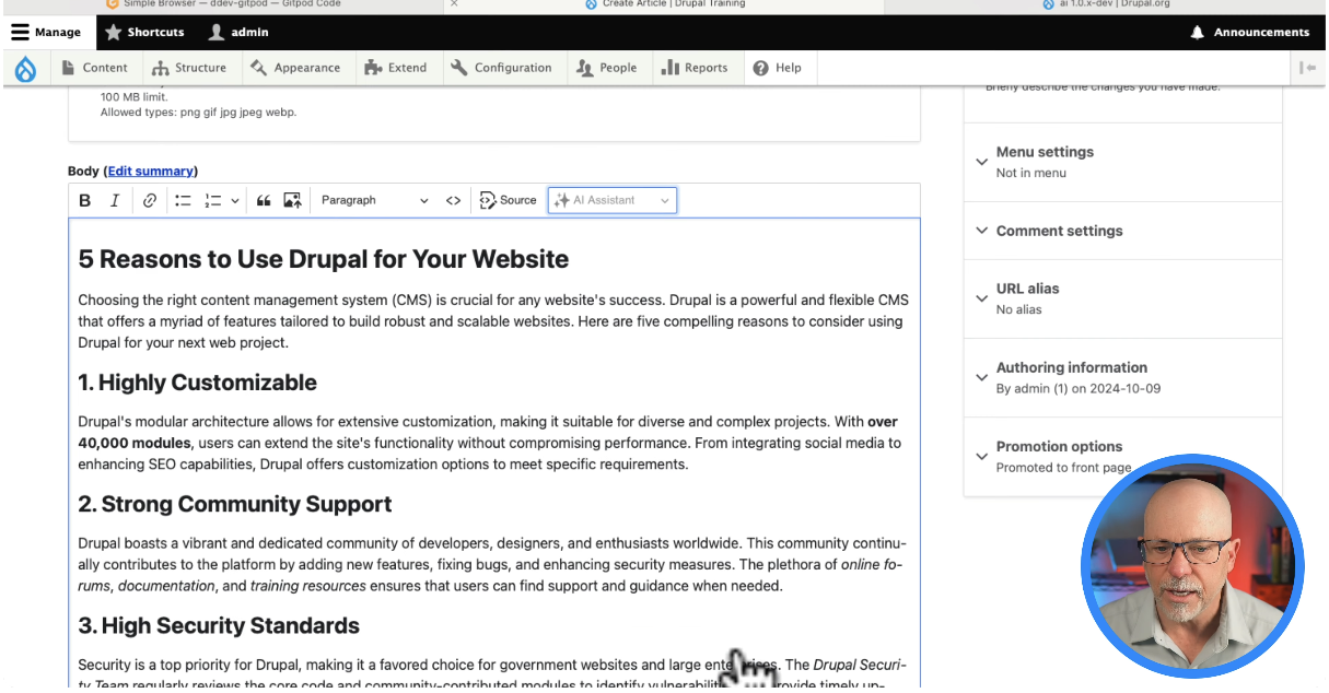 text in article