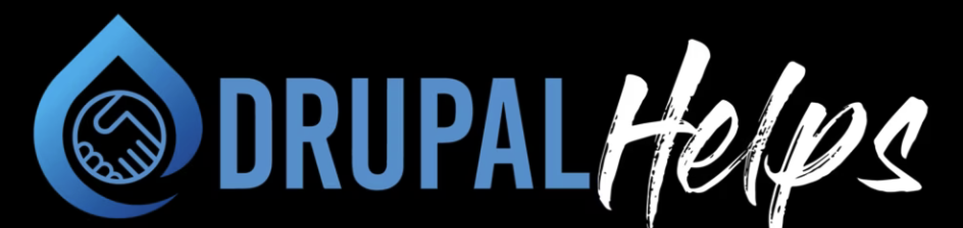 Drupal Helps logo with a handshake icon.