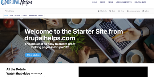 Website header with laptops and coffee cups on a wooden table.
